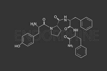 Canvas Print - Endorphine molecular skeletal chemical formula