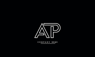 AP, PA, A, P Abstract Letters Logo Monogram