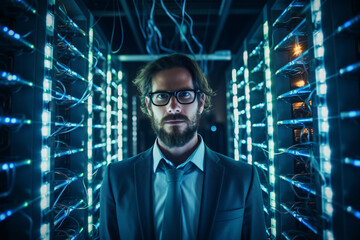 Digital technologies it programmer worker in modern network space working Generative AI