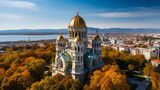 Fototapeta Młodzieżowe - The Cathedral of the Assumption in Varna Aerial view