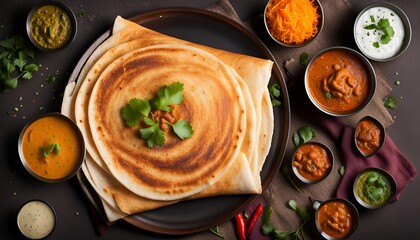 Masala Dosa top down view