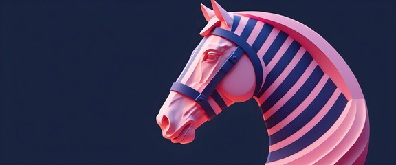 Wall Mural - beautiful horse 3d relief wallpaper generative ai