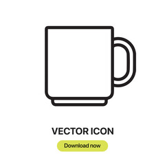 Leinwandbilder - Coffee Cup icon vector. Linear-style sign for mobile concept and web design. Coffee Cup symbol illustration. Pixel vector graphics - Vector.	