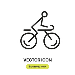 Leinwandbilder - Bicycle icon vector. Linear-style sign for mobile concept and web design. Bicycle symbol illustration. Pixel vector graphics - Vector.	