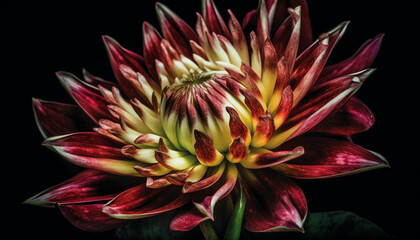 Poster - Vibrant dahlia blossom, a gift of natural beauty in vase generated by AI