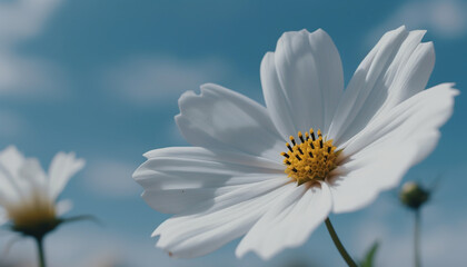 Sticker - Vibrant chamomile blossom in meadow, surrounded by fresh daisies generated by AI