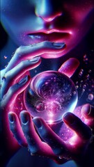 Wall Mural - hands around a water drop