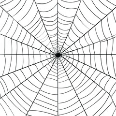 Spider web black silhouette icon on white background. AI generated illustration.