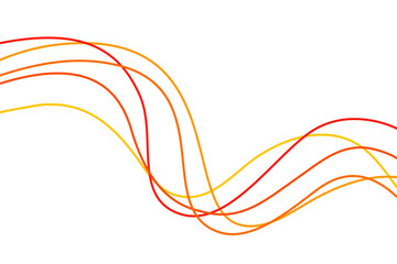 Wall Mural - abstract wave line flow curve wavy twist element vector orange red yellow. sound audio volume stripe