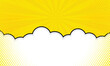 Yellow comic background with cloud cartoon
