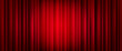 Closed blue theater or cinema curtain on stage with circle spotlight. Realistic vector background of broadway show or movie ceremony fabric waved drapery. Backdrop velvet tissue on scene with light.