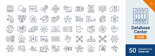Wall Mural - database icons pixel perfect. backup, setup, network, ....