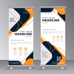 Wall Mural - Business Roll Up. Standee Design. Banner Template. Presentation and Brochure Flyer. X banner, stand banner,  Vector illustration