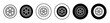 Car wheel icon. automobile transportation vehicle rubber tyre wheel with aluminum steel alloy rim symbol logo. sport automotive car truck wheel repair service vector. durable auto car wheel tire sign