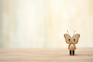 Wall Mural - minimalist cute Butterfly doll blurred background