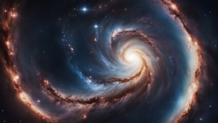 Wall Mural - a view from space to a spiral galaxy and stars. universe filled with stars, nebula and galaxy