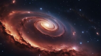 Wall Mural - a view from space to a spiral galaxy and stars. universe filled with stars, nebula and galaxy