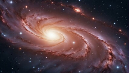 Wall Mural - a view from space to a spiral galaxy and stars. universe filled with stars, nebula and galaxy