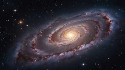 Wall Mural - a view from space to a spiral galaxy and stars. universe filled with stars, nebula and galaxy
