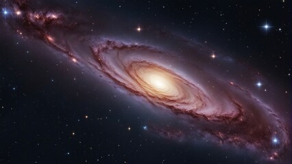 Wall Mural - a view from space to a spiral galaxy and stars. universe filled with stars, nebula and galaxy