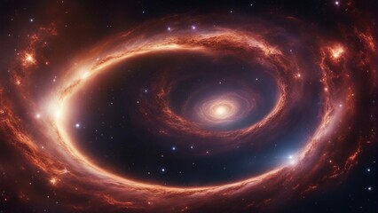 Wall Mural - a view from space to a spiral galaxy and stars. universe filled with stars, nebula and galaxy