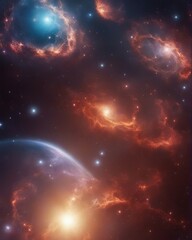 Wall Mural - nebula and galaxies in space. abstract cosmos background