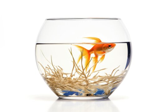goldfish bowl on a white background