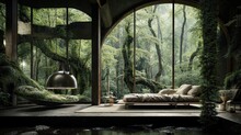 Natural Interior Lifestyle Image. Modern Ecological Living Concept.