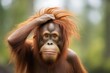 orangutan scratching head with puzzled look