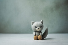 Minimalist Cute Wolf Doll With Falling In Love Expression
