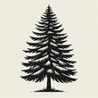 illustration of pine tree. vintage grunge logo. ai generate