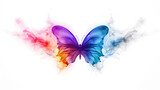 Fototapeta Motyle - Colorful and smoky butterfly shaped painting