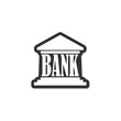  Bank building icon isolated on transparent background