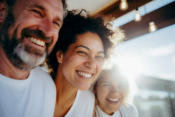 Sticker - Empleados felices se reúnen para mostrar la belleza de la diversidad, los diferentes orígenes y culturas en el lugar de trabajo.