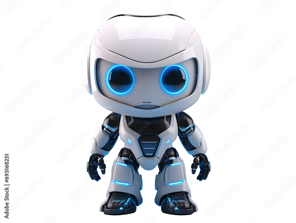 3D chat bot neural network, AI servers and robots technology, artificial bot mind, and intelligent robotic building. Customer support service Chat Bot. 3D robot isolated on a transparent background.