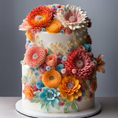 Wall Mural - cake with flowers