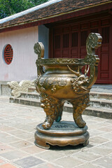 Wall Mural - Incense burner in Thien Mu Pagoda in Hue city