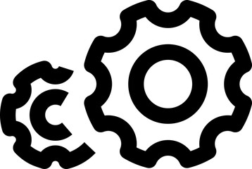 Round gear wheel mechanism icon. Cogwheel graphic icon