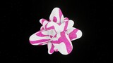 Fototapeta Desenie - 3d pink glitter shape abstract flower on black background