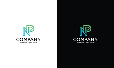 Wall Mural - Simple Initial Letter NP Logo.Usable for Business and Branding Logos. Flat Vector Logo Design Template Element.