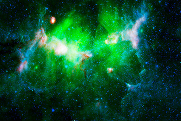 Wall Mural - green space nebula. elements of this image furnished by nasa