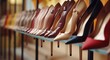 © ArtCookStudio - women high heel shoes are lined up in row and hung on rack