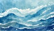water snow wavy abstract background for copy space text blue frozen ocean flowing motion watercolor effect blizzard backdrop snowy holiday cartoon hand painted details