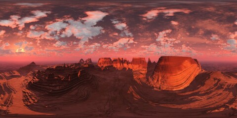 Wall Mural - mars, hdri, environment map , round panorama, spherical panorama, equidistant projection, 360 high r