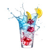 cocktail with splash  isolated on transparent background Generative AI	