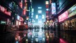 Beautiful view of the Chinatown area at night. Generative AI