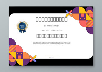 Colorful colourful vector modern luxury certificate corporate template design. For creative award, business, and education needs