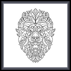 Canvas Print - Lion head mandala arts isolated on white background.