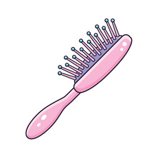 Pink Hairbrush Isolated Vector Illustration