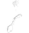 Norway map. Map of Norway in white color
